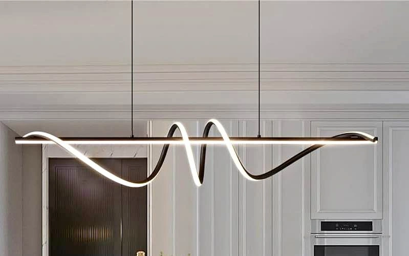 Modern LED Chandelier 47.2'' Pendant Light with Remote