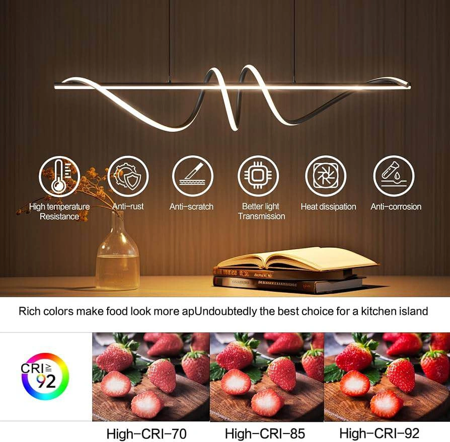 Modern LED Chandelier 47.2'' Pendant Light with Remote - photo 4