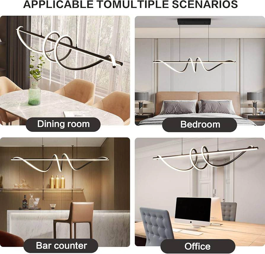 Modern LED Chandelier 47.2'' Pendant Light with Remote - photo 5