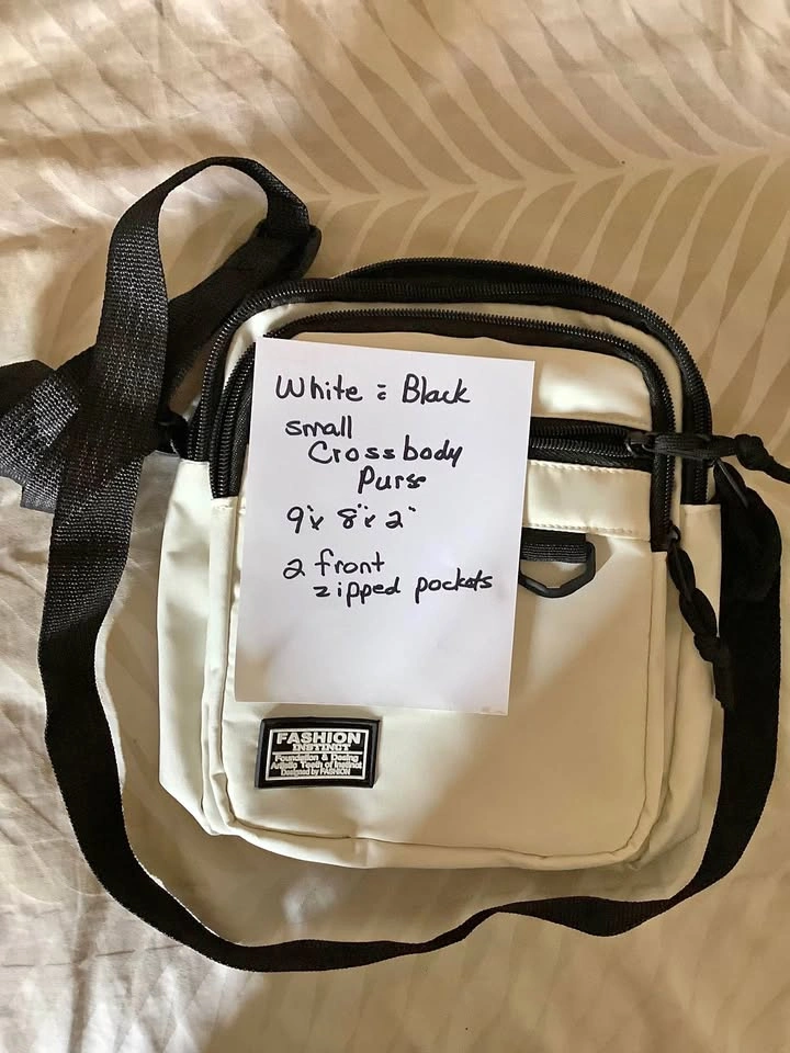 Small White with Black Crossbody purse