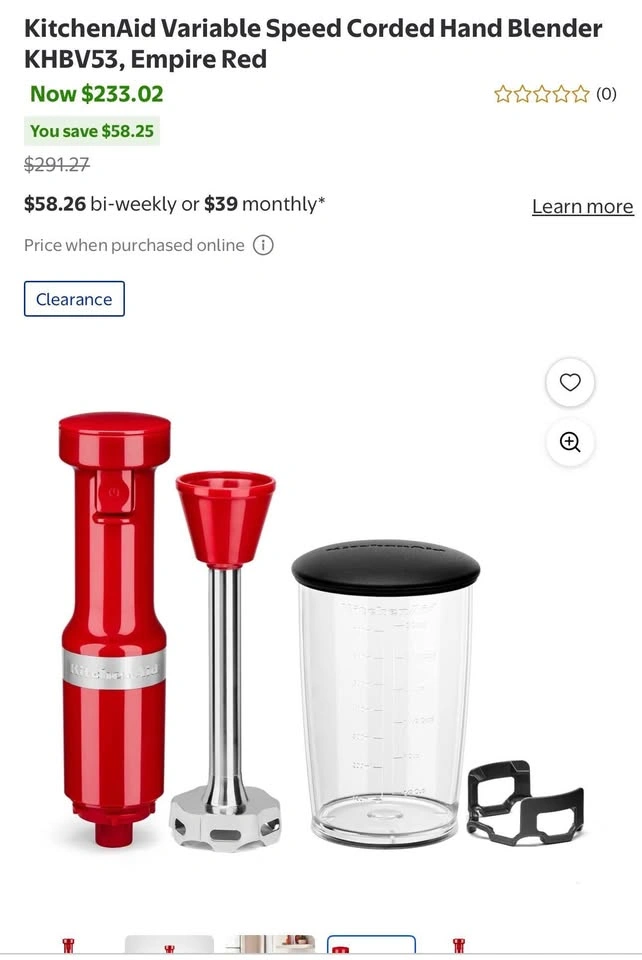 BNIB KITCHENAID variable speed corded hand blender - photo 2