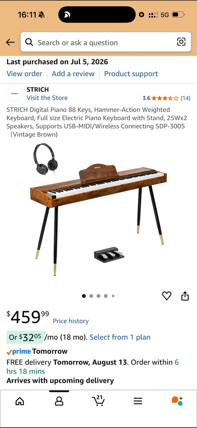 STRICH Digital Piano 88 Keys, Hammer-Action Weighted Keyboard