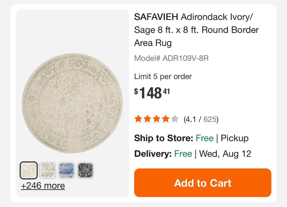 STEAL round rug 8x8 never used - photo 2