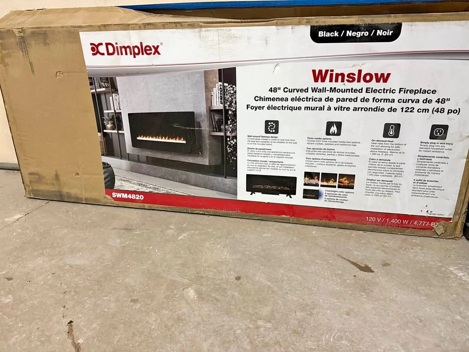 Dimplex Winslow 48’ curved fireplace