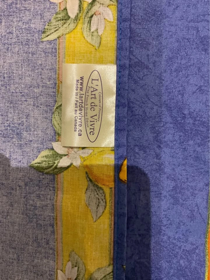 Table Cloth Provencal L’Arte de Vivre Made In Canada 100% Cotton - photo 5