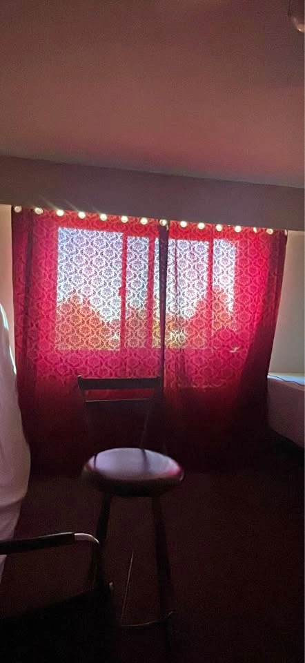Red Damask Patterned Curtains