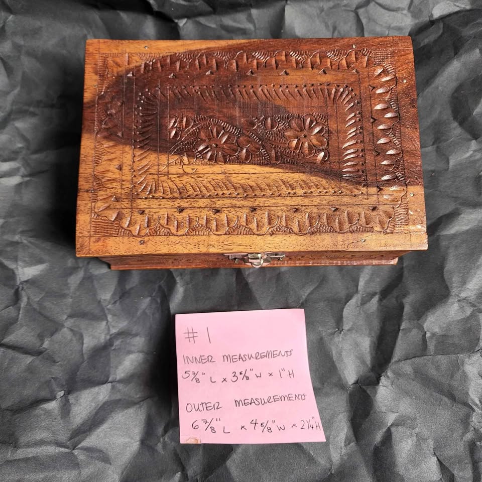 Vintage antique wood trinket jewelry boxes - photo 2