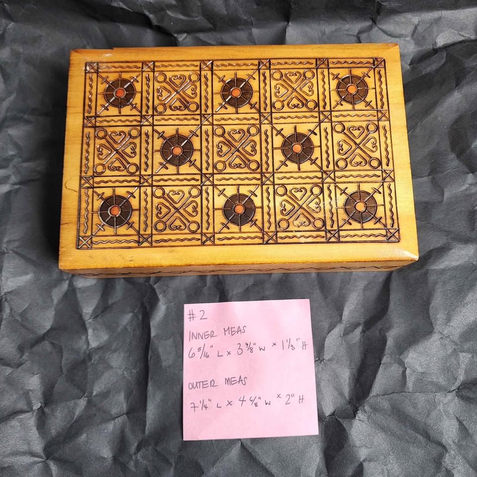 Vintage antique wood trinket jewelry boxes - photo 3