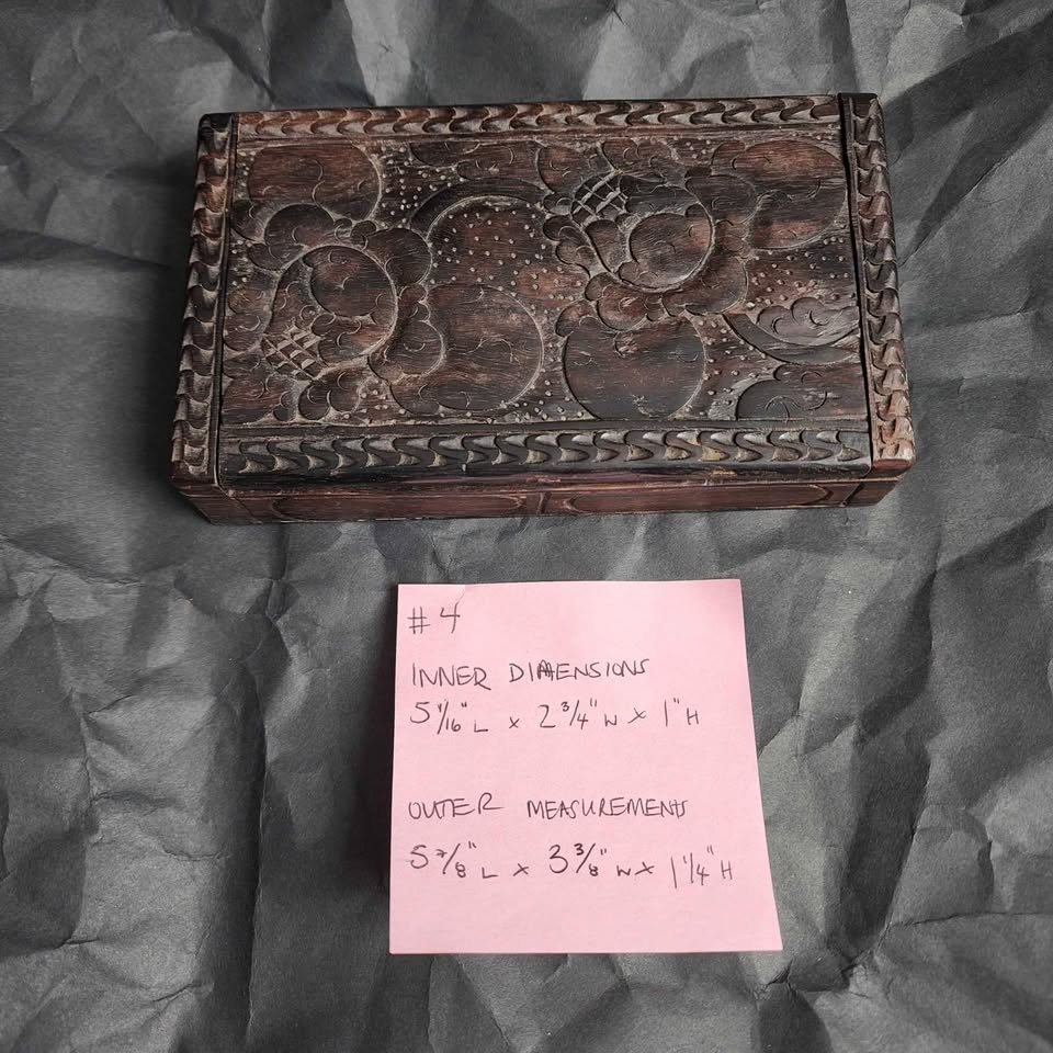 Vintage antique wood trinket jewelry boxes - photo 4