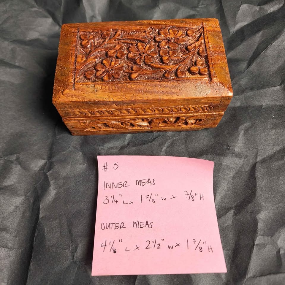Vintage antique wood trinket jewelry boxes - photo 5