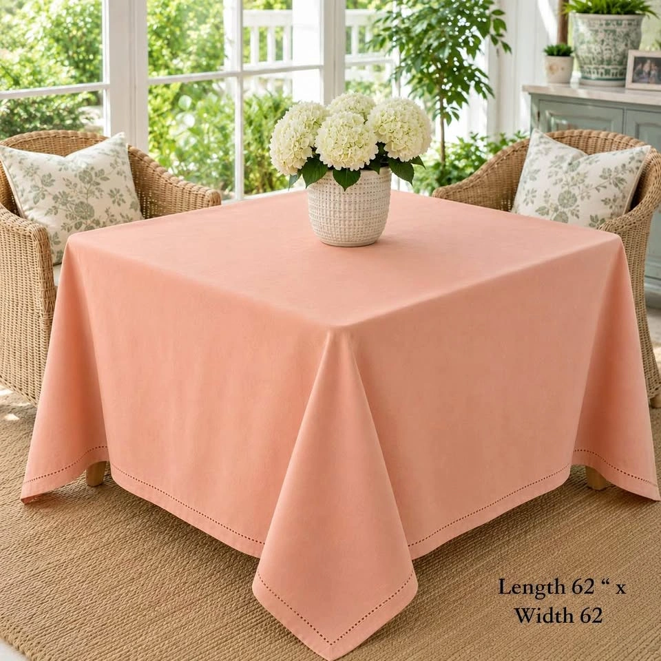 Table Cloth 100% Cotton Soft Peach Tone NEVER USED