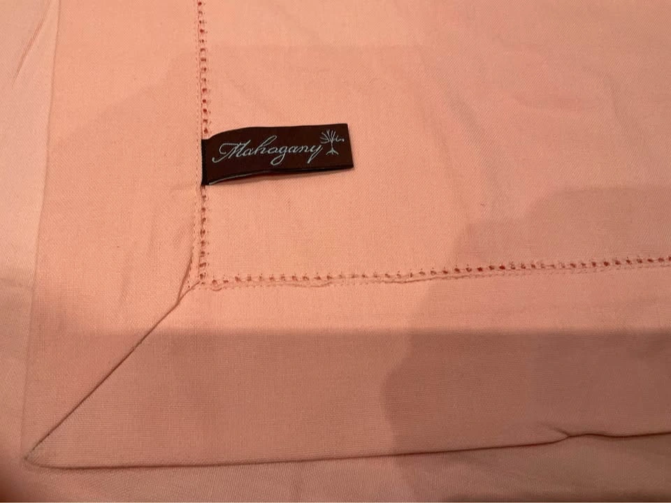 Table Cloth 100% Cotton Soft Peach Tone NEVER USED - photo 3