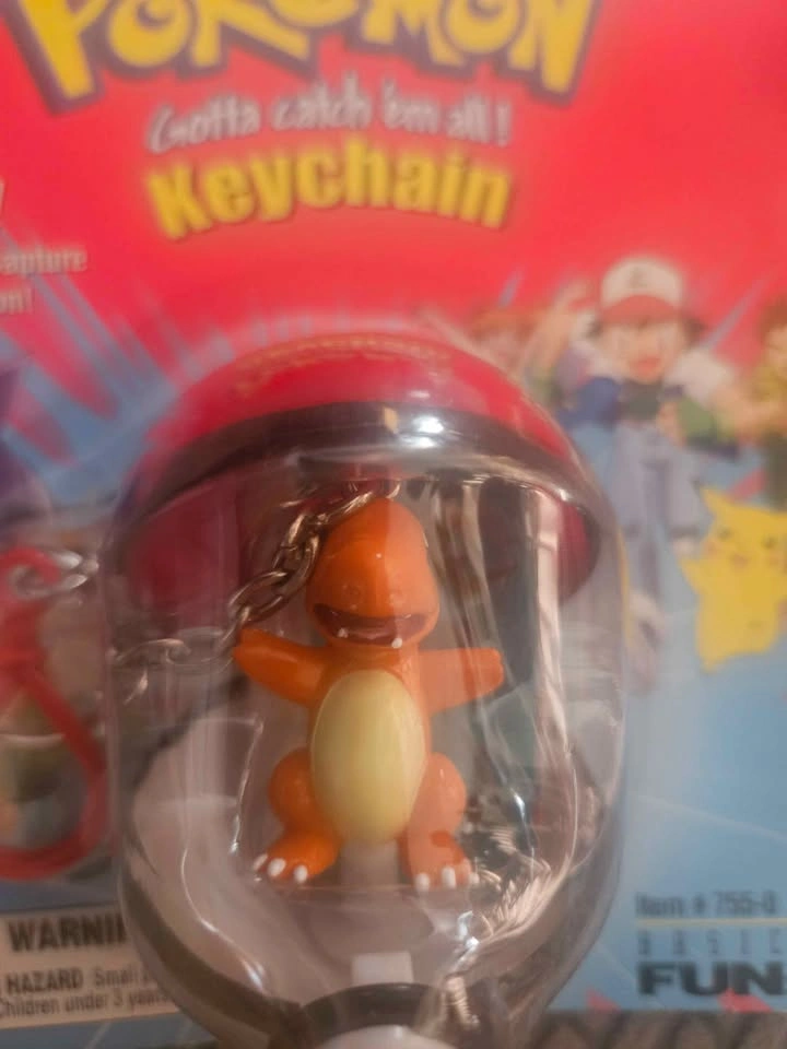 Pokemon Vintage Charmander Pokeball Keychain New Sealed 1999 - photo 5