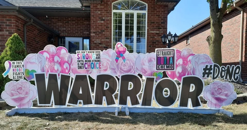 Cancer Worrier Yard Card Celebration Sign - photo 2