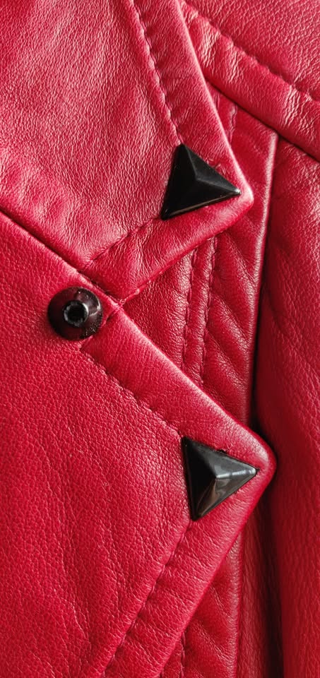 Danier Red Leather Studded Jacket - photo 4