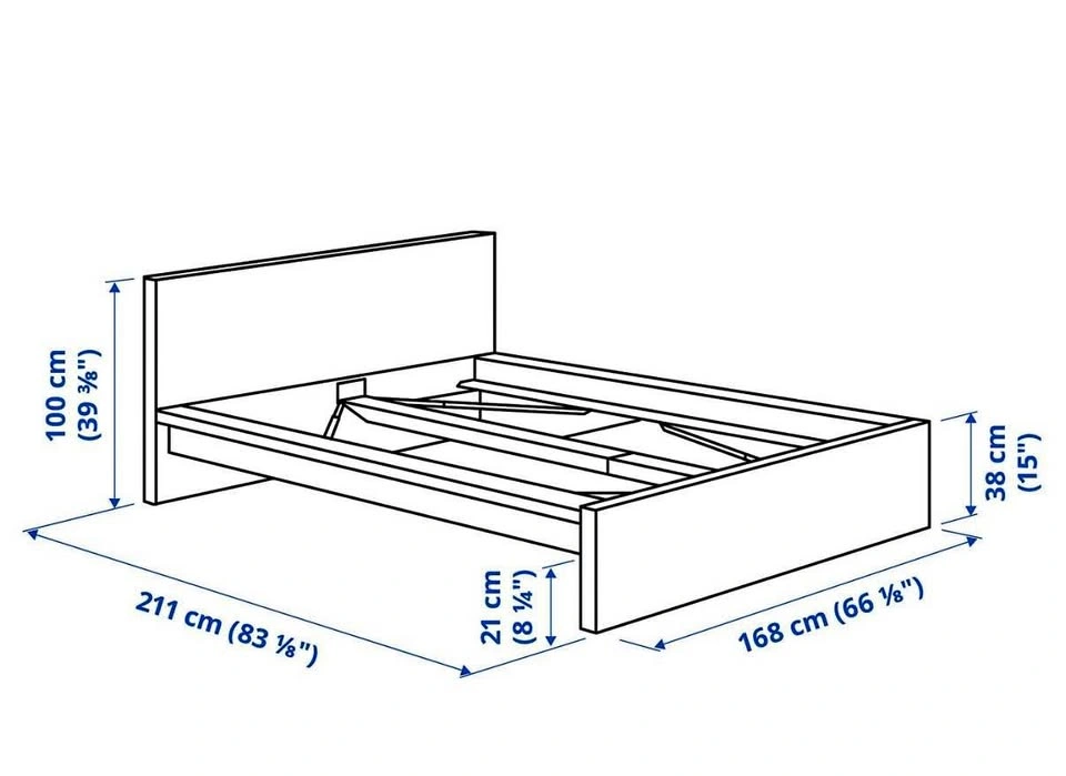 IKEA MALM Bed Frame and VESTERÖY Mattress