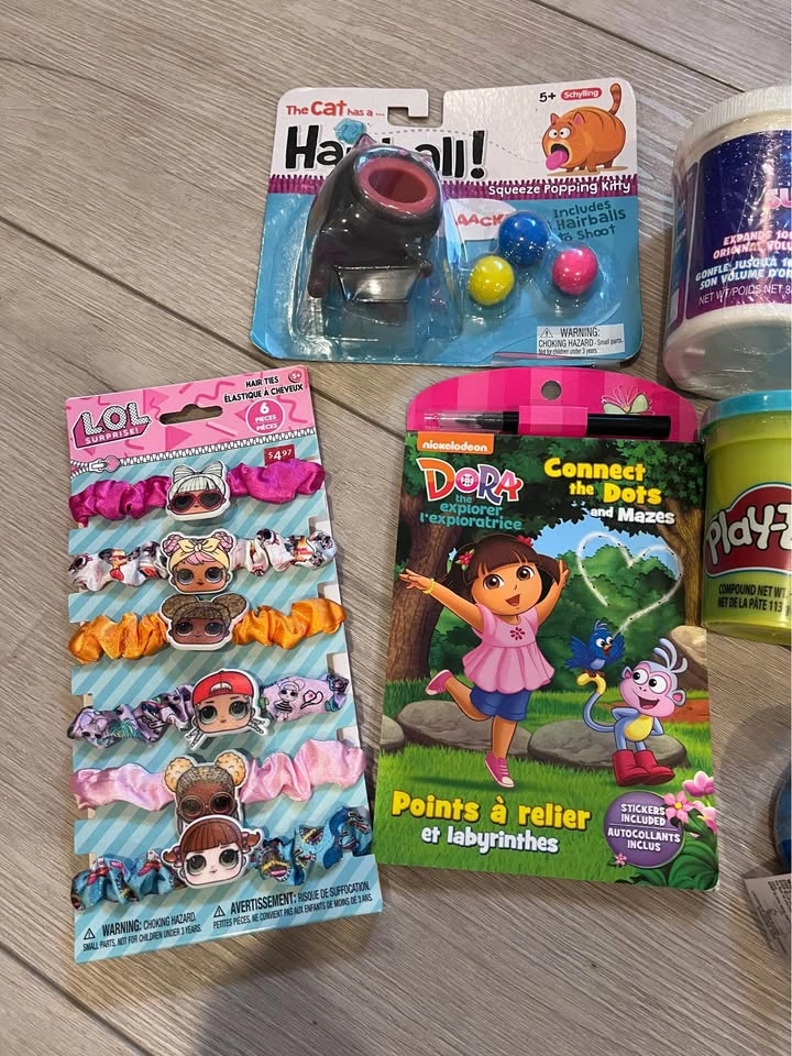 Kids Toy Bundle - LOL Doll Hairties, Dora Book, Play-Doh, etc. - photo 2