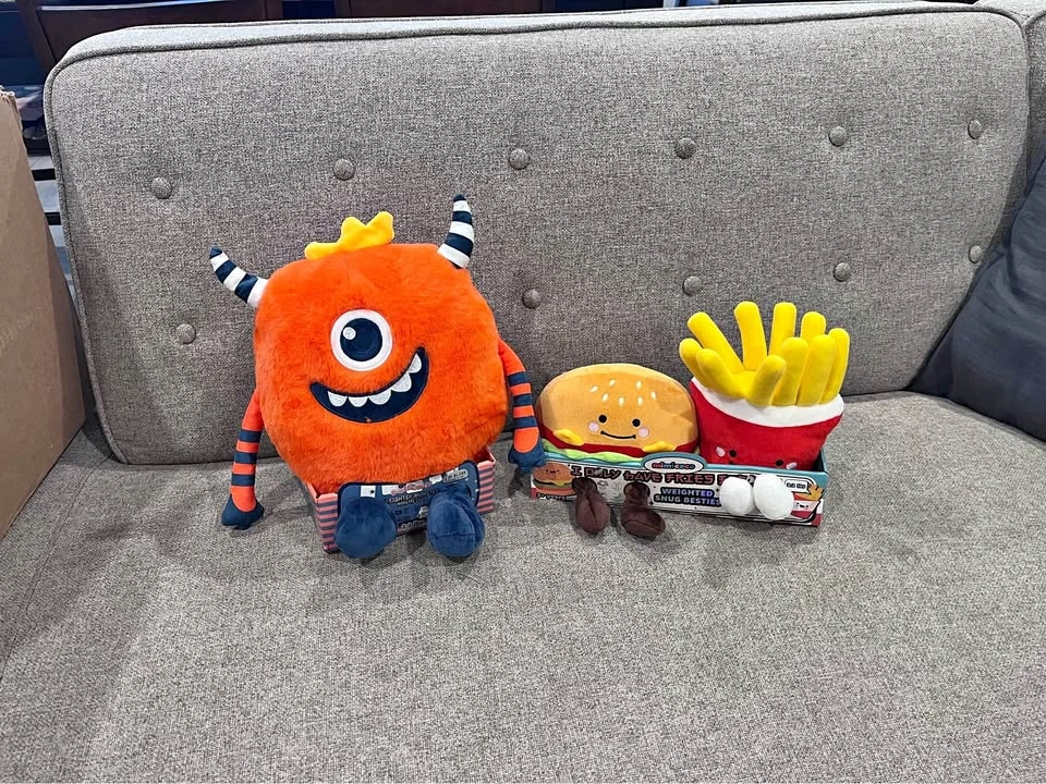 Mimicoco Weighted Snug Besties Plush Set - Monster, Burger, and