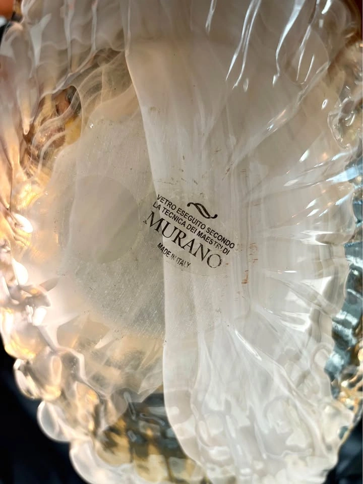 GORGEOUS VINTAGE MURANO ITALIAN GLASS LARGE CENTREPIECE BOWL! - photo 3