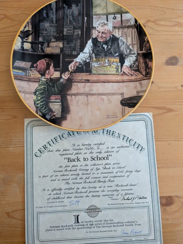 Norman Rockwell Back to School Collector Plate 1990 Knowles