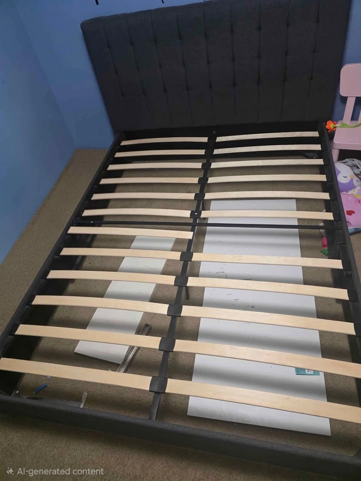 Queen Bed Frame with Headboard & Sealy Mattress for Sale - photo 3
