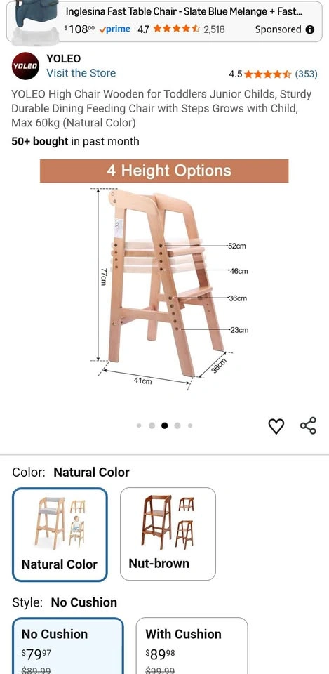 High chair wooden for toddlers - photo 3