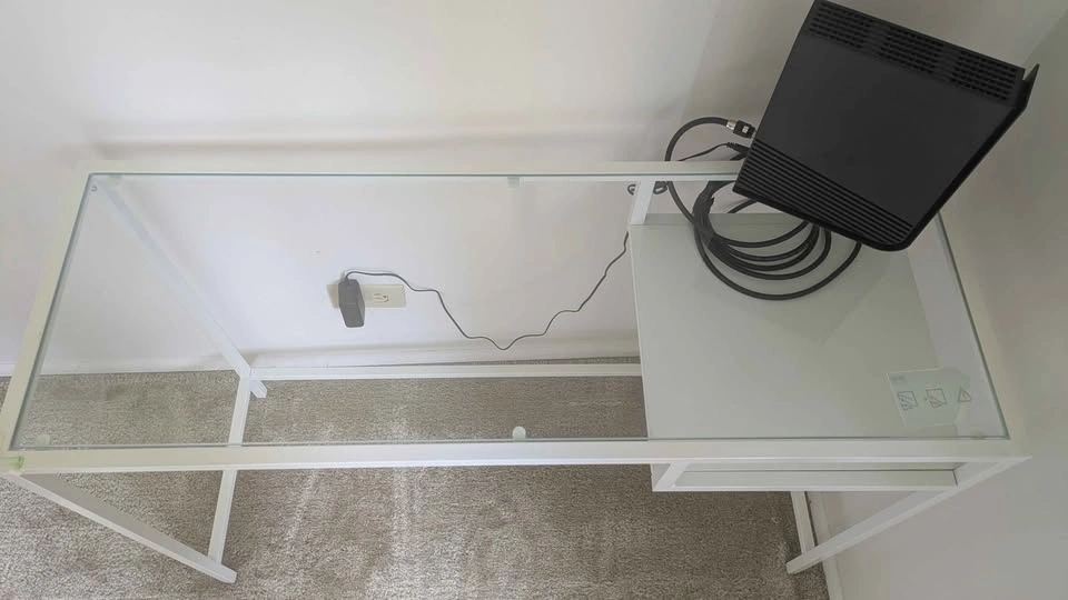 IKEA Laptop table, white/glass top - photo 2