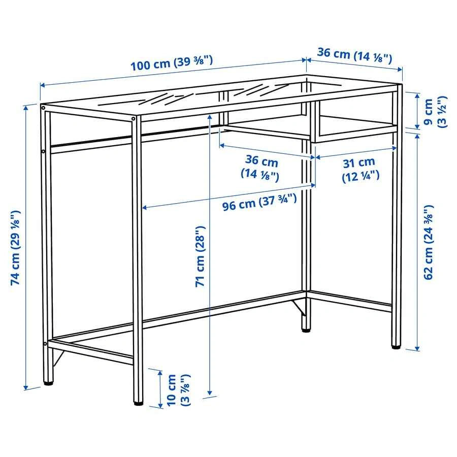IKEA Laptop table, white/glass top - photo 4