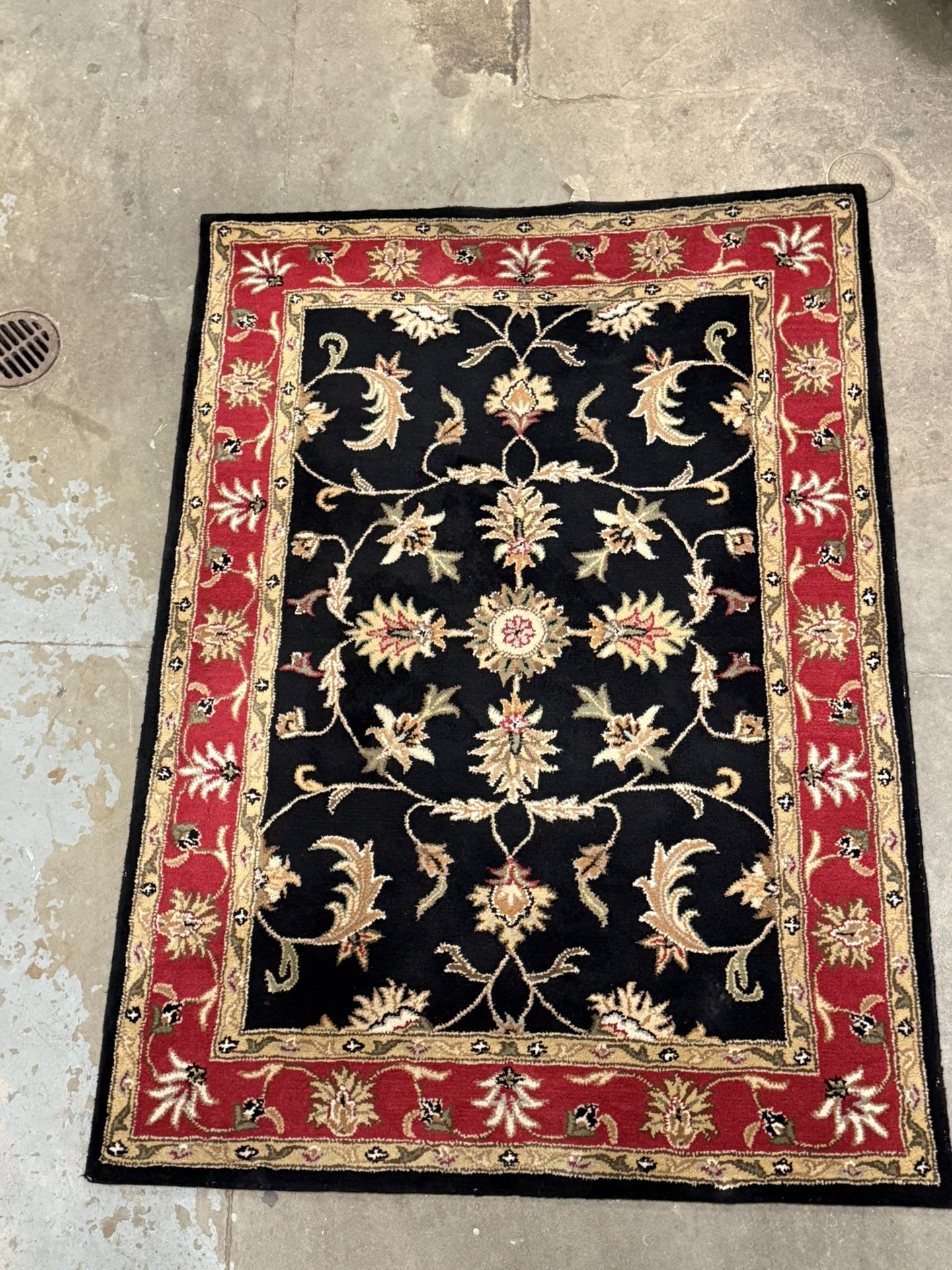 Rug, Sofie wool red/black 5ft x 7ft