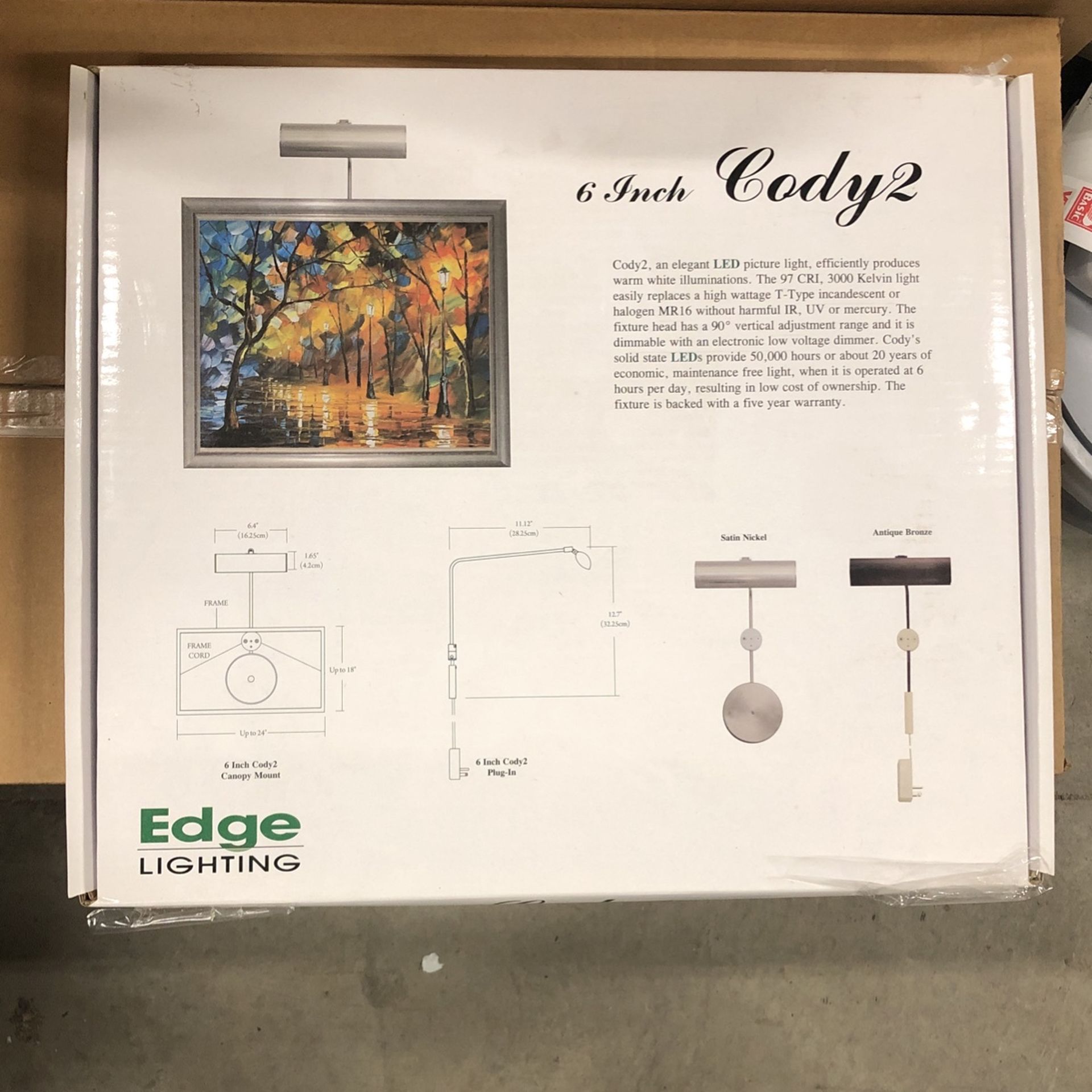 LED Picture Light 6 Inch Cody 2