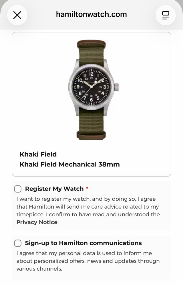 Hamilton Khaki Field Mechanical 38mm