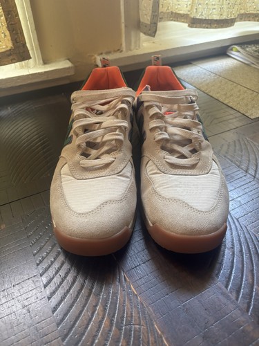 New Balance Men’s 574 Suede Low Top Sneakers Gray Green Orange - photo 4