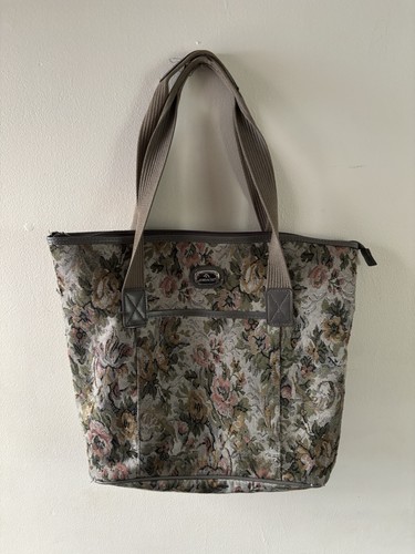 Jordache Floral Multicolor Zip Top Tote, Lined w/ Inner Pockets - photo 2