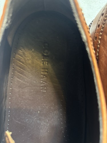 Cole Haan Men’s Brown Leather Wingtip Brogue Oxford Dress Shoes - photo 2