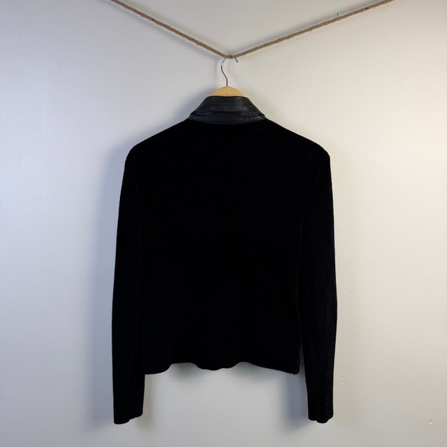 Victoria Harbour Leather Fur Knitting Zip Cardigan S - photo 4
