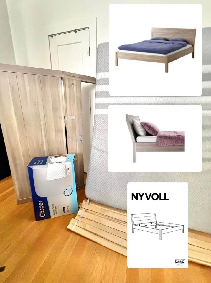 Nyvoll Bed Frame - Great Condition, FULL size, Also Includes Sla - photo 3