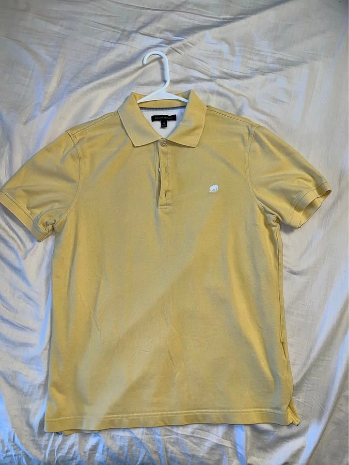 Banana Republic Men's Yellow Polo - Size Medium