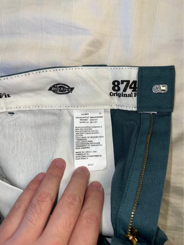 Dickies men 874 green wide legged pants size 32 x 27 - photo 3