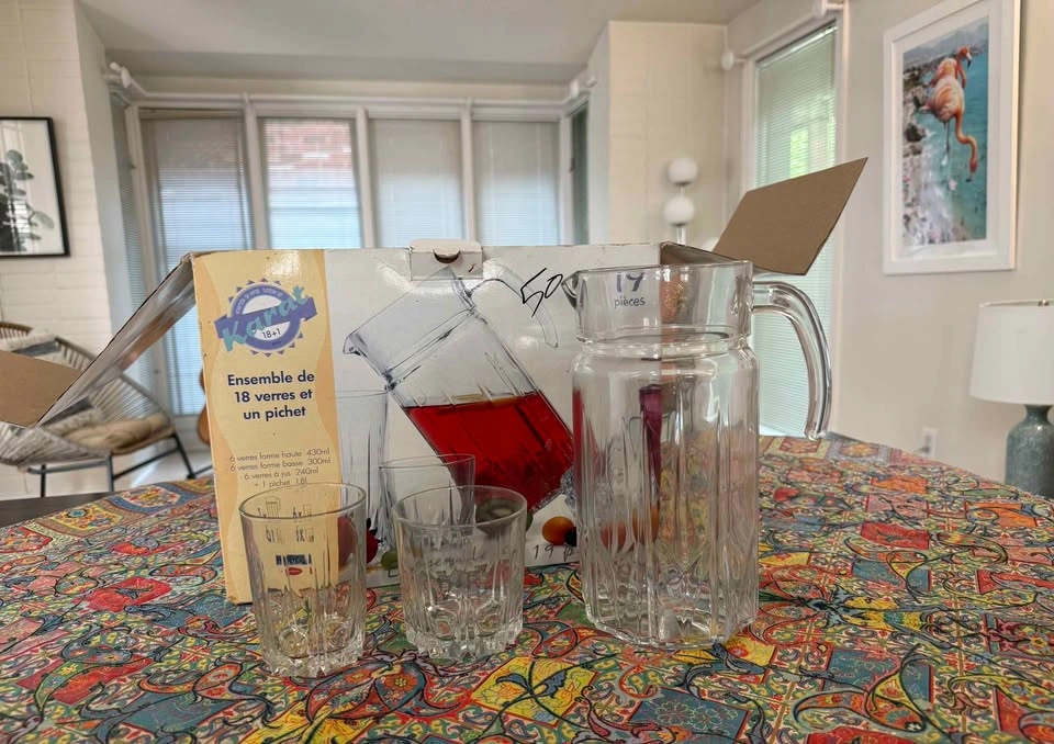 12 Piece Clear Glass Tumbler Set and 13 Piece Jar set - photo 2