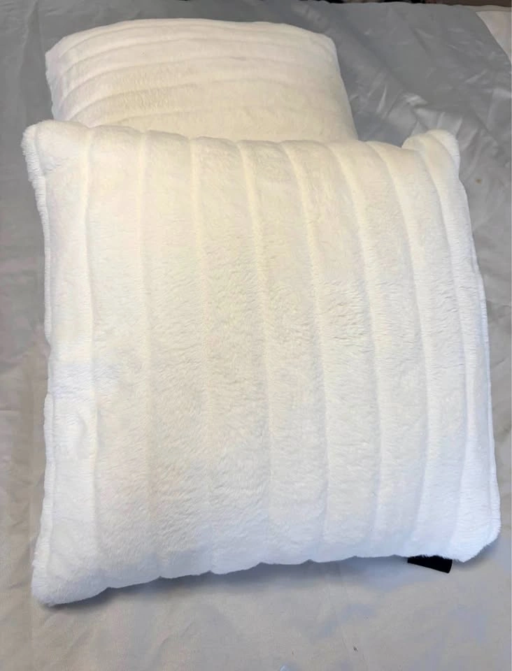 Rachel Zoe fluffy white cushion pillows - set of 2