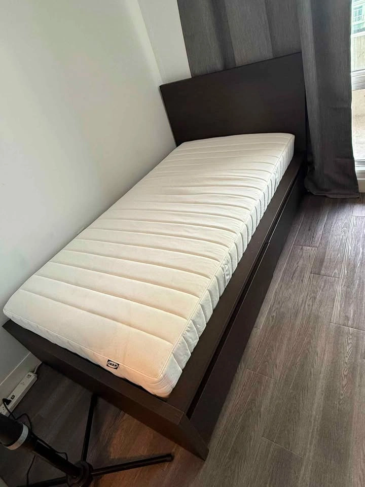 IKEA MALM Twin Bed Frame with Storage & LURÖY & VALEVÅG Mattress - photo 2