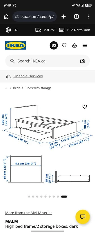 IKEA MALM Twin Bed Frame with Storage & LURÖY & VALEVÅG Mattress - photo 5