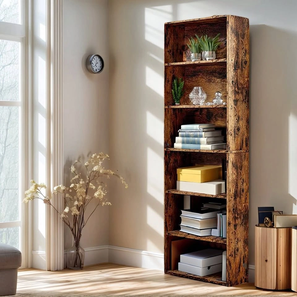BS040 A1959 Vintage Pipe Frame Wall Shelf – 6-Tier Rack
