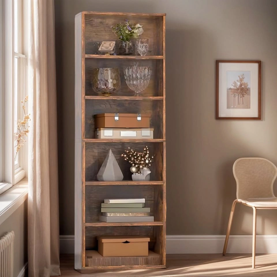 BS040 A1959 Vintage Pipe Frame Wall Shelf – 6-Tier Rack - photo 2