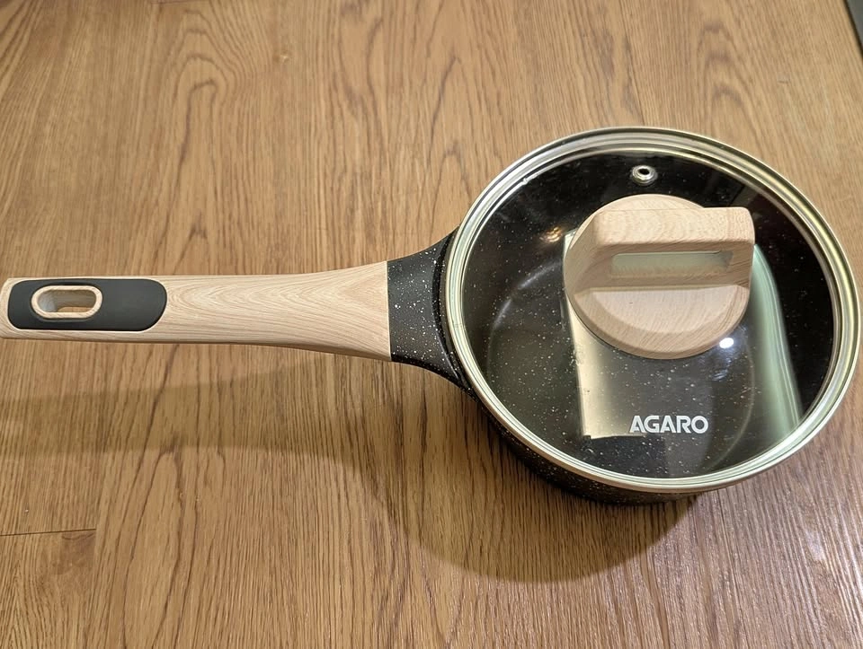 Imperial Granite Non-Stick Sauce pan with Glass Lid, 1.5L