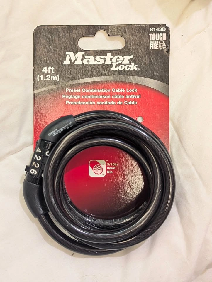 Combination Cable Lock, 4ft