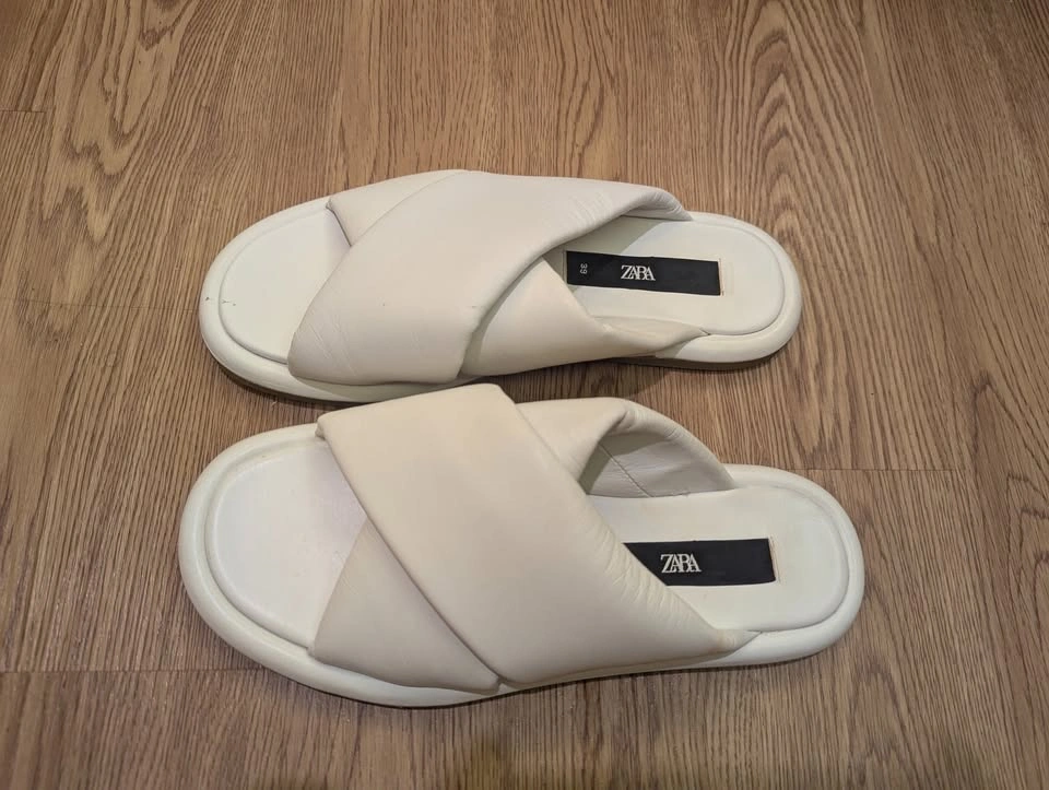 Zara women crossed leather sandals, size Eur 39 - photo 2