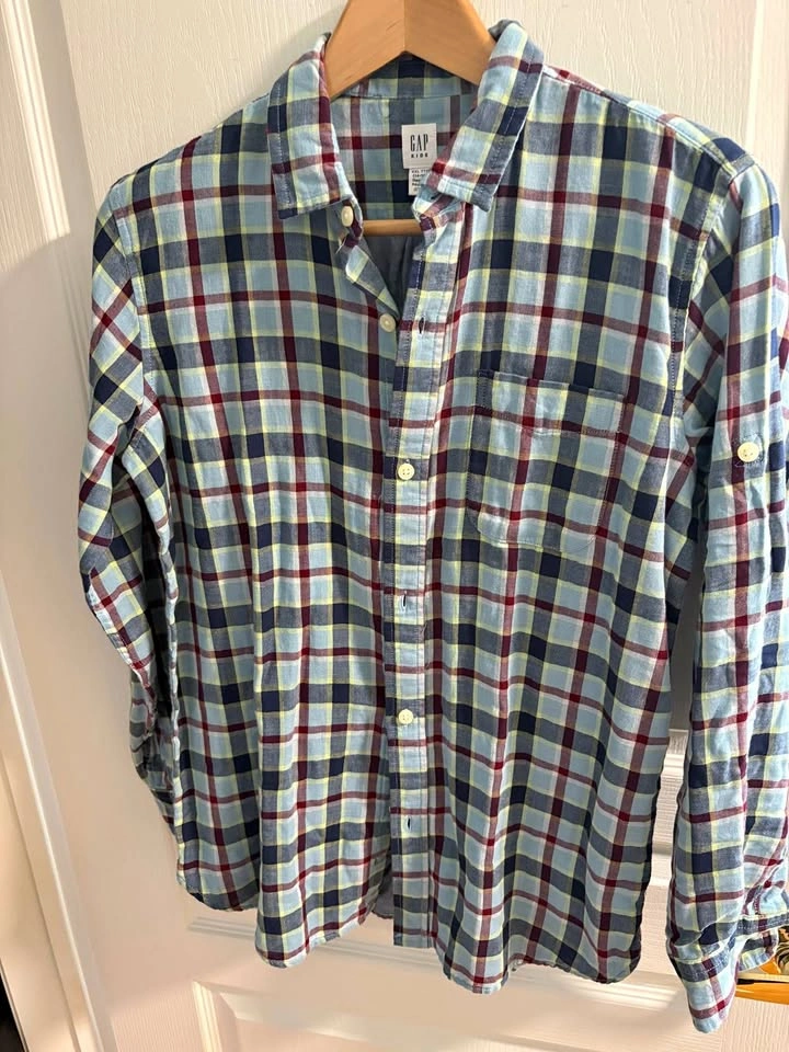 Brand New Gap Kids Plaid Button-Down Shirt