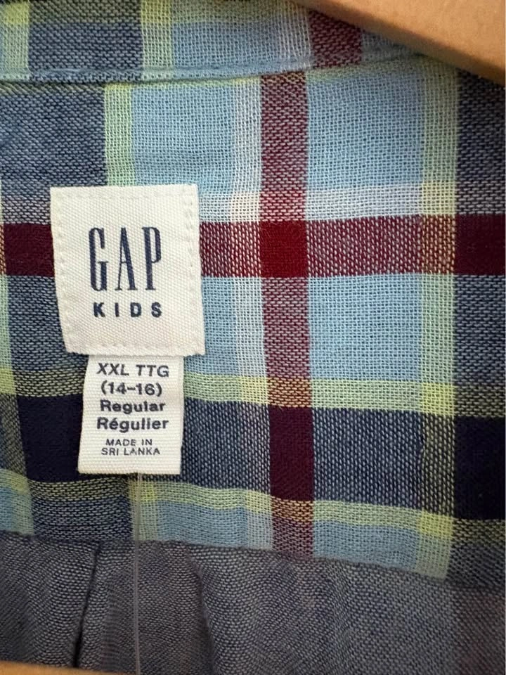 Brand New Gap Kids Plaid Button-Down Shirt - photo 3