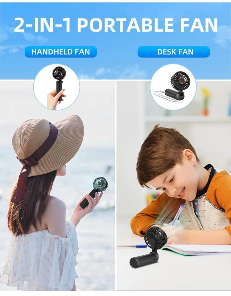 Handheld Mini Fan, Portable Fans 180° Foldable, Small Desk Fan - photo 3